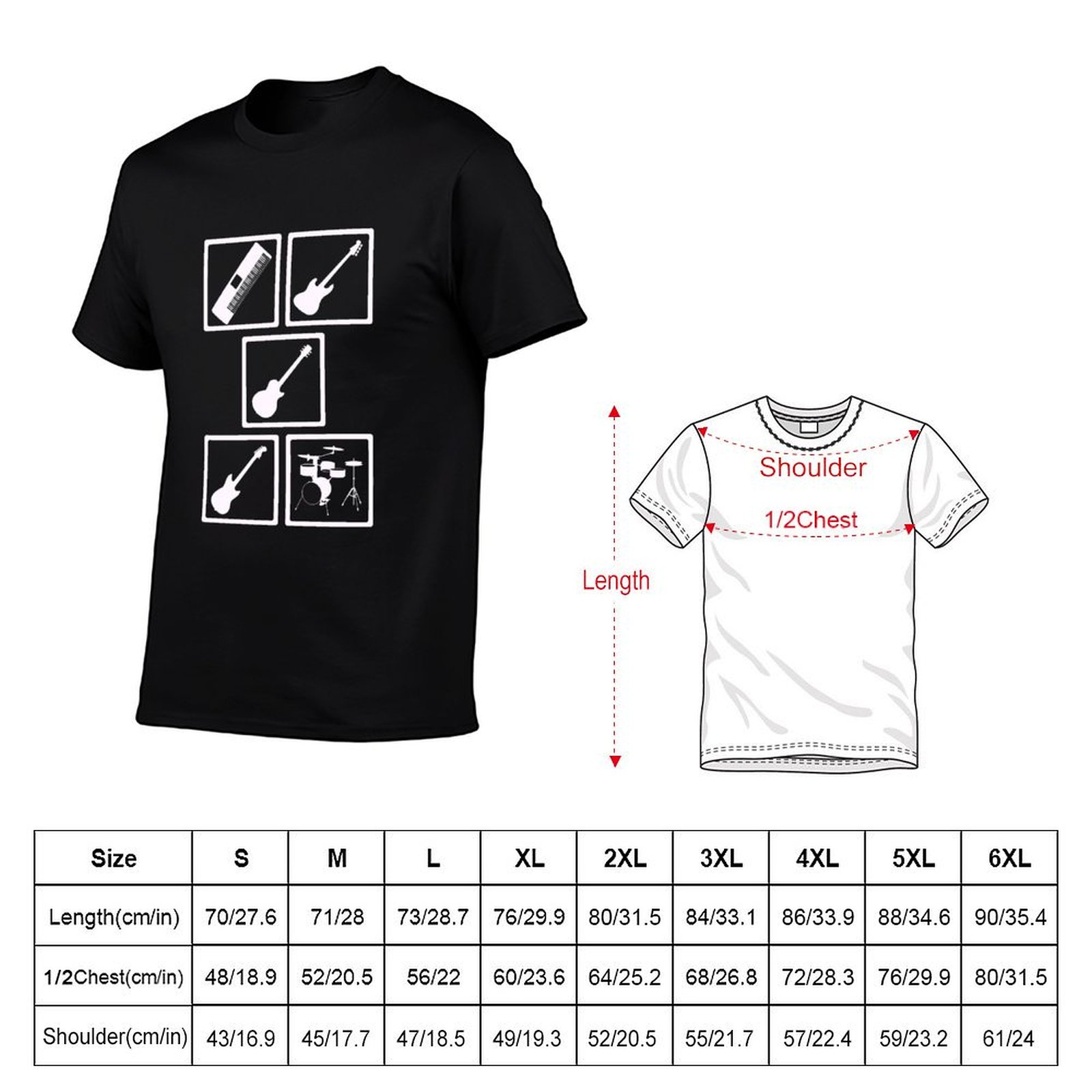 Music Instruments Shirt T-Shir – Musical Instrument Brands recenzja i cena